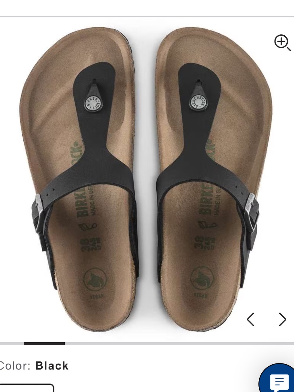 Birkenstock Black Gizeh Thong Sandals